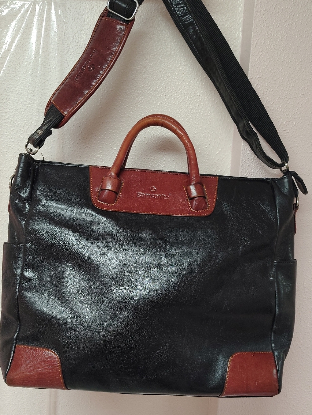 Samsonite Leather Black/Brown Tote
